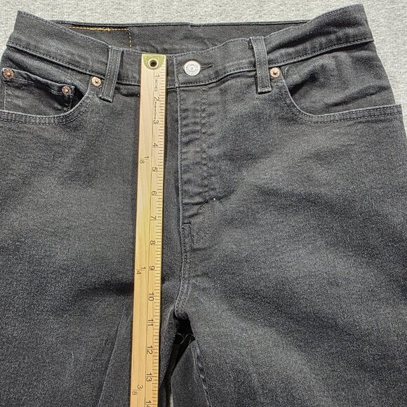 Levis 550 Jeans Womens 12 Short Black Relaxed Fit Tapered Leg Stretch Denim - Picture 9 of 10
